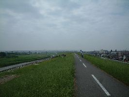 土手の上