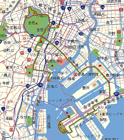 皇居 日の出桟橋 お台場 晴海通り 皇居
