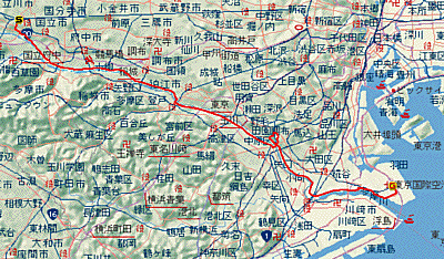 立川 多摩川 田園調布 羽田空港